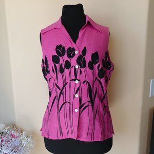 Magenta Silk Vest- Size M
